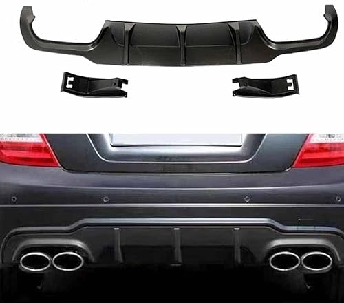 WNFVYP Auto ABS Heckdiffusor Spoiler Lippe für Benz C-Class W204 2012-2015,Anti-Crash Haifischflosse Splitter Untere Heckstoßstange Schützende Modifikation Zubehör von WNFVYP