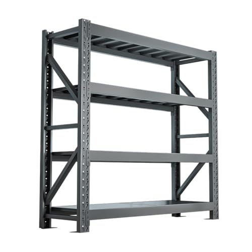 WNGJZZYC 1400kg Tragkraft – Robustes 4-Stöckiges Schwerlastregale, 4-Stöckiges, Lagerregale Industrieregal für Lager, Vorratskammer und Keller(Black,200x80x40cm/79x32x16in) von WNGJZZYC