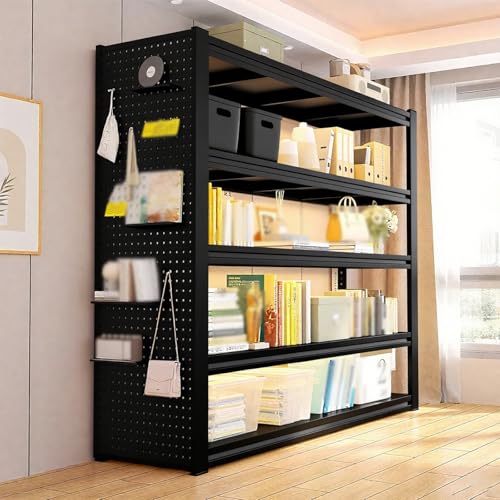 WNGJZZYC Kellerregal Metall, 5-Stöckiges Industrieregal, Verstellbares Lagerregale, für Zuhause, Supermarkt, Hohe Tragkraft(Black,180x40x30cm/71x16x12in) von WNGJZZYC