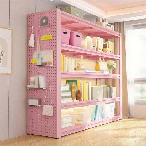 WNGJZZYC Kellerregal Metall, 5-Stöckiges Industrieregal, Verstellbares Lagerregale, für Zuhause, Supermarkt, Hohe Tragkraft(Pink,180x120x40cm/71x47x16in) von WNGJZZYC