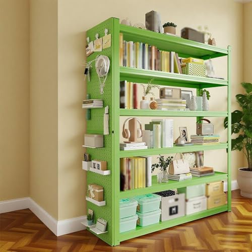 WNGJZZYC Verstellbares, Schwerlastregale mit 6 Ebenen, Kellerregal Metall mit Vertikaler Ablagefläche, für Wohnzimmer, Arbeitszimmer, Schlafzimmer, Küche(Green,180x100x40cm/71x40x16in) von WNGJZZYC
