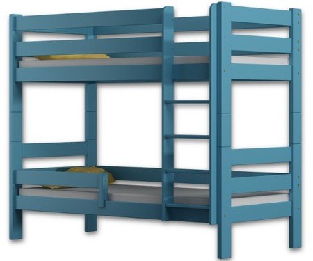 WNM Group Etagenbett für Kinder Sophie - Stockbett mit Rausfallschutz und Lattenrost - Absturzsicherung Doppelstockbett - Jugendbett - Blau - 80 x 180 cm von WNM Group