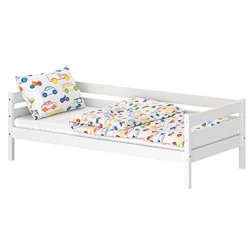 WNM Group Kinderbett für Mädchen und Jungen Kaira - Jugenbett aus Massivholz - Hohe Qualität Bett 160x80 cm - Weiß von WNM Group
