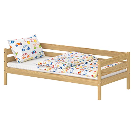 WNM Group Kinderbett für Mädchen und Jungen Kaira - Jugenbett aus Massivholz - Hohe Qualität Bett 180x90 cm - Natürliche Kiefer von WNM Group