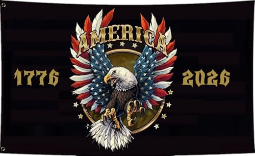 1776 2026 Flagge, 60 x 91 cm, schwarze Flaggen, 250 Jahre Freiheit, 250. Geburtstag, doppelseitig bedruckt, für Männer und Frauen, Banner, lebendige Farben, doppelt genäht mit 2 Messingösen, Bar 1776 2026 Flagge, 60 x 91 cm, schwarze Flaggen, 250 Jahre Freiheit, 250. Geburtstag, doppelseitig bedruckt, für Männer und Frauen, Banner, lebendige Farben, doppelt genäht mit 2 Messingösen, Bar von WNOHDSTT