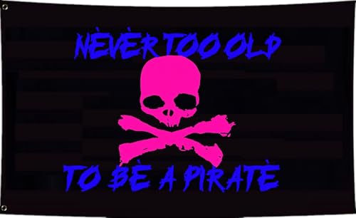 3D-Flagge mit Aufschrift "To Be A Pirat", 90 x 152 cm, rosa Totenkopf-Flaggen, doppelseitig bedruckt, lustige Meme-Flaggen, für Männer und Frauen, Banner, farbecht, lebendige Farben, doppelt genäht von WNOHDSTT