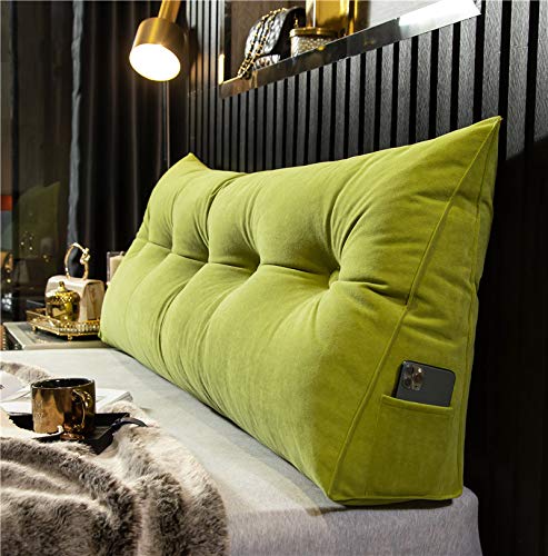 WNRLL Kissen Bett Rückenkissen Lesekissen für Bett Und Sofa Dreieckiges Rückenlehne Kissen Mit Tasche Lang Keilkissen Rückenlehne Ückenpolster,03,60x50x20cm/24x20x8in von WNRLL