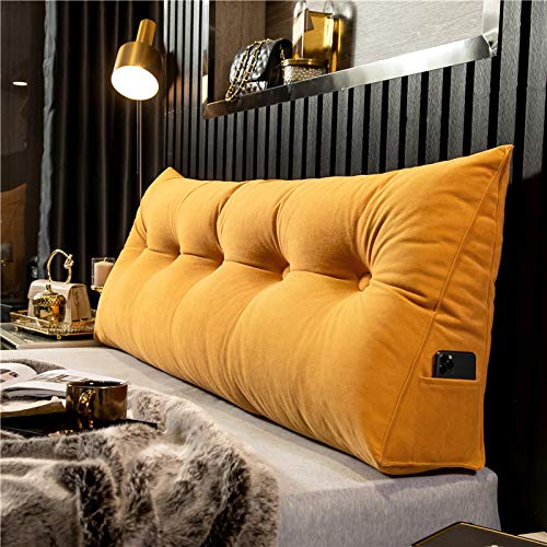WNRLL Kissen Bett Rückenkissen Lesekissen für Bett Und Sofa Dreieckiges Rückenlehne Kissen Mit Tasche Lang Keilkissen Rückenlehne Ückenpolster,05,150x50x20cm/59x20x8in von WNRLL