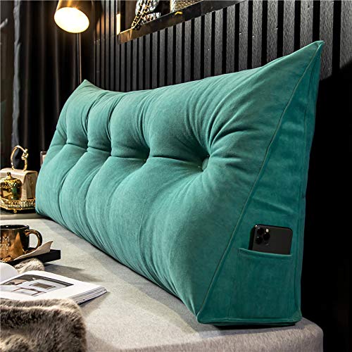 WNRLL Kissen Bett Rückenkissen Lesekissen für Bett Und Sofa Dreieckiges Rückenlehne Kissen Mit Tasche Lang Keilkissen Rückenlehne Ückenpolster,08,100x50x20cm/39x20x8in von WNRLL