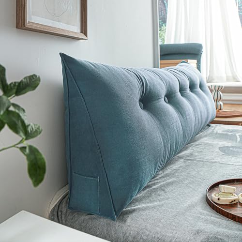 WNRLL Kissen Bett Rückenkissen Lesekissen für Bett Und Sofa Dreieckiges Rückenlehne Kissen Mit Tasche Lang Keilkissen Rückenlehne Ückenpolster,12,180x50x20cm/71x20x8in von WNRLL