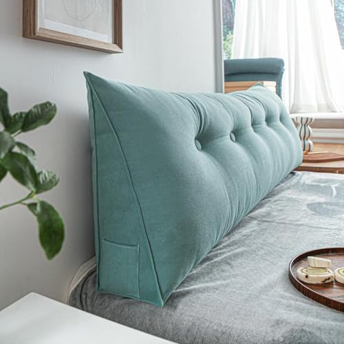 WNRLL Kissen Bett Rückenkissen Lesekissen für Bett Und Sofa Dreieckiges Rückenlehne Kissen Mit Tasche Lang Keilkissen Rückenlehne Ückenpolster,14,100x50x20cm/39x20x8in von WNRLL