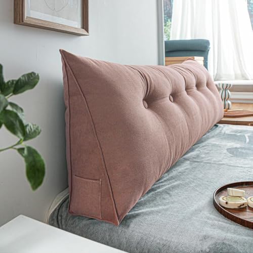 WNRLL Kissen Bett Rückenkissen Lesekissen für Bett Und Sofa Dreieckiges Rückenlehne Kissen Mit Tasche Lang Keilkissen Rückenlehne Ückenpolster,16,200x50x20cm/79x20x8in von WNRLL