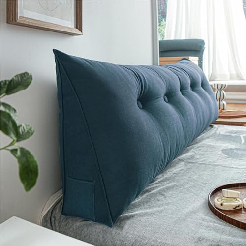WNRLL Kissen Bett Rückenkissen Lesekissen für Bett Und Sofa Dreieckiges Rückenlehne Kissen Mit Tasche Lang Keilkissen Rückenlehne Ückenpolster,17,200x50x20cm/79x20x8in von WNRLL
