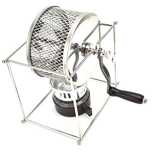 Kaffeeröster, Temperaturregelbarer Kaffeeröster mit Handkurbel Kleiner Edelstahl für Kaffeebohnen zum Rösten von WNSC