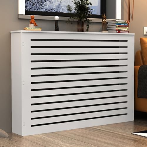 Heizkörper-Abdeckung, Atmungsaktiv schmücken Heizung Abdeckung, Holz Vertikal Lamell Heizungsverkleidung, Heizung Wärmeverkleidung, für Alte Heizkörper(80 * 80 * 25cm/31.5 * 31.5 * 9.8in) von WNYAILLL