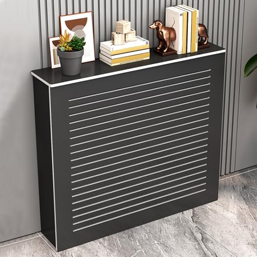 Heizkörperverkleidung Landhausstil, lackierter Schrank aus mitteldichter, Radiator Abdeckung Lamellen, für Zuhause, Büro Flur Wohnzimmer Schlafzimme(80 * 80 * 15cm/31.5 * 31.5 * 5.9in) von WNYAILLL