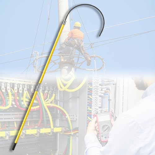 Isolierter Rettungshaken, Hochspannungs-Sicherheitswerkzeug, Hochspannungsisolierte Zugstange für Elektriker, Werkzeug zur Schutzausrüstung, Hochspannungsschutz(2m/78.7in/6.6ft) von WNYAILLL
