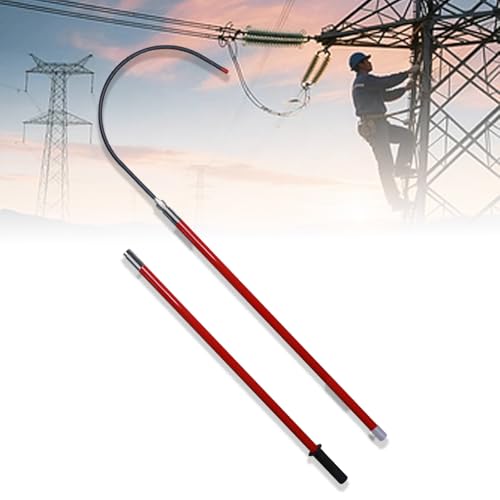 Isolierter Rettungshaken, isolierte abnehmbare Sicherheitshaken, Elektrische Sicherheits-Zugstange Für Baustellen/Fabriken, Werkzeug zur Schutzausrüstung(Red,2m/78.7in/6.6ft) von WNYAILLL