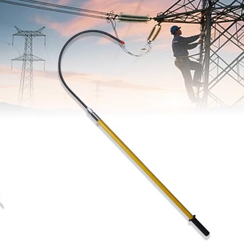 Isolierter Rettungshaken, isolierte abnehmbare Sicherheitshaken, Elektrische Sicherheits-Zugstange Für Baustellen/Fabriken, Werkzeug zur Schutzausrüstung(Yellow,1.5m/59.1in/4.9ft) von WNYAILLL