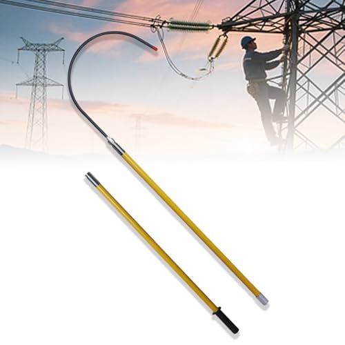 Isolierter Rettungshaken, isolierte abnehmbare Sicherheitshaken, Elektrische Sicherheits-Zugstange Für Baustellen/Fabriken, Werkzeug zur Schutzausrüstung(Yellow,3m/118.1in/9.8ft) von WNYAILLL
