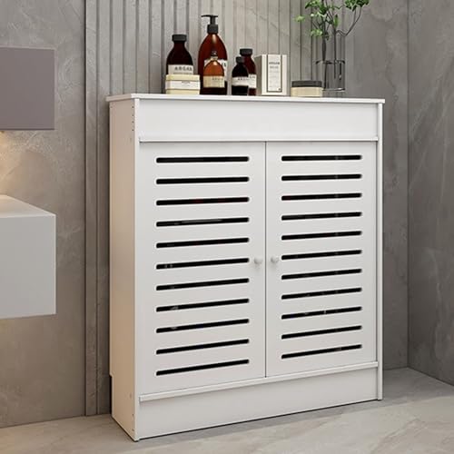 Modern Belüftung Heizkörperverkleidung mit 2 Türen, modernes Lamellen-Design, Wärmepumpe Verkleidung Sichtschutz, für Wohnzimmer/Schlafzimmer/Küche(100 * 60 * 25cm/39.4 * 23.6 * 9.8in) von WNYAILLL