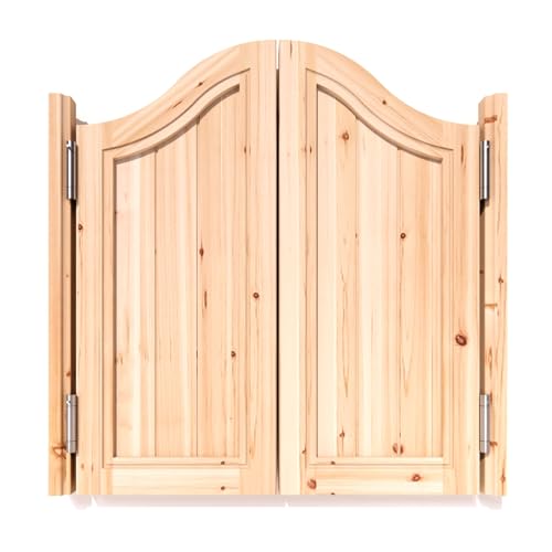 Schwingtür, Massivholz-Pendeltür mit Automatisch Schließenden Scharnieren, Unbemalt Schwingtür aus Holz, Unbemalte Handgefertigte Trenntüren für Den Innen- und Außenbereich(Size:W120xH90cm(W47.24xH35. von WNYAILLL