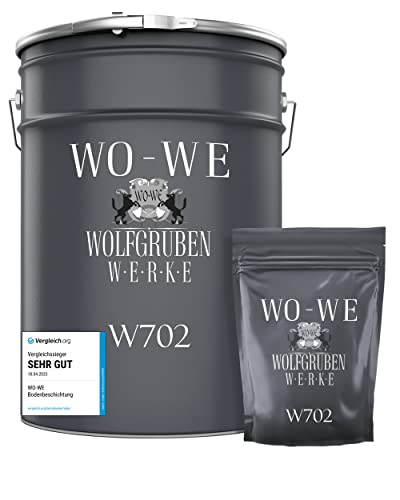 WO-WE 2K Epoxidharz Garagenfarbe Bodenbeschichtung MATT W702 Lichtgrau RAL7035-10kg von WO-WE