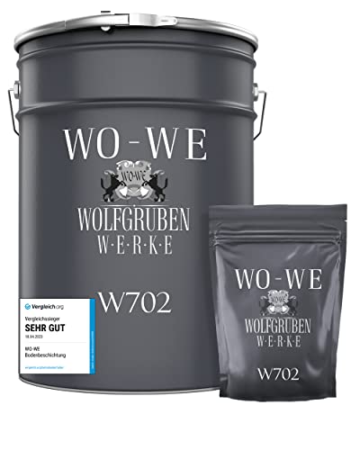 WO-WE 2K Epoxidharz Garagenfarbe Bodenbeschichtung MATT W702 Platingrau RAL7036-10kg von WO-WE