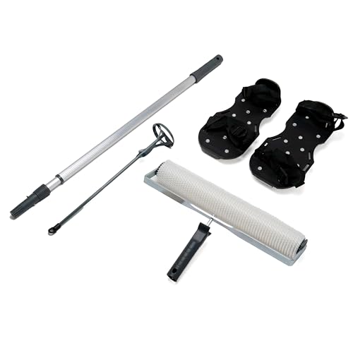 Epoxidharz Bodenbeschichtung Werkzeug Set 4tlg, Ausgleichsmasse Verarbeitungswerkzeug Kit | 40cm Entlüftungsroller | Teleskopstiel | Rührquirl | Nagelschuhe Epoxidharz Bodenbeschichtung Werkzeug Set 4tlg, Ausgleichsmasse Verarbeitungswerkzeug Kit | 40cm Entlüftungsroller | Teleskopstiel | Rührquirl | Nagelschuhe von WO-WE