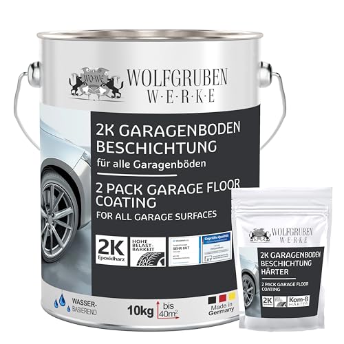 WO-WE 2K Garagenbodenbeschichtung Garagenfarbe Garagenbodenfarbe Epoxidharz Bodenbeschichtung für Garage Werkstatt Keller - Lichtblau l 10kg von WO-WE