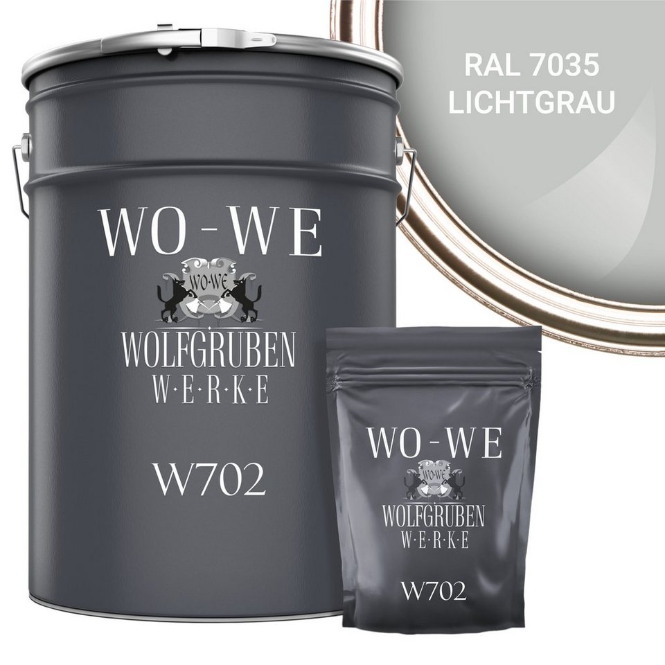 WO-WE Bodenversiegelung 2K Garagenfarbe Bodenbeschichtung W702, 2,5-20Kg, Seidenglänzend, Epoxidharz von WO-WE