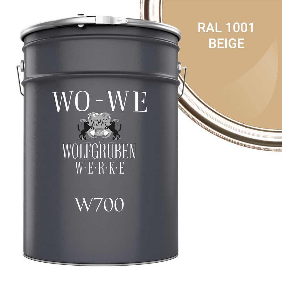 WO-WE Bodenversiegelung Betonfarbe Bodenfarbe Bodenbeschichtung W700, 1-10L, Seidenglänzend von WO-WE