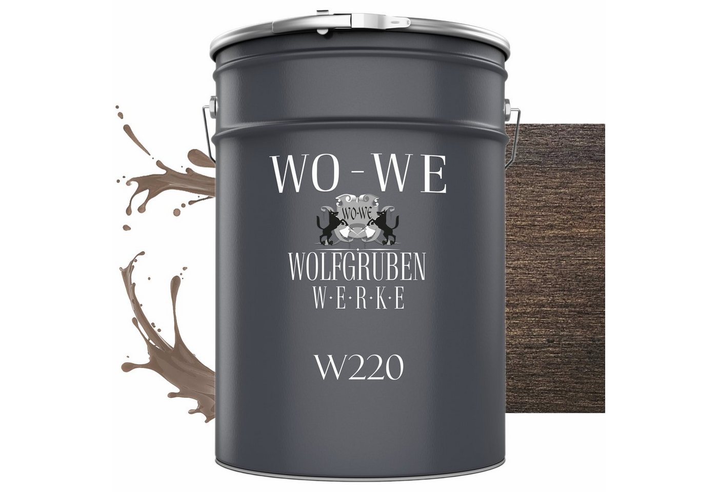 WO-WE Dickschichtlasur Holzschutzlasur 2in1 Holzlasur W220, 1-2,5L, Lösemittelfrei, UV-stabil von WO-WE