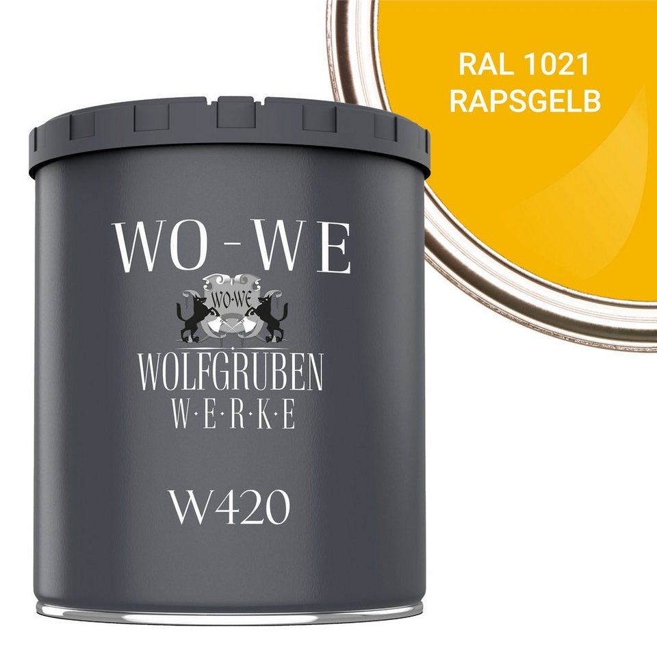 WO-WE Holzlack Holzfarbe Wetterschutzfarbe Holzanstrich W420, 1-10L, Seidenglänzend, Wasserbasis von WO-WE