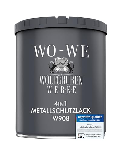 WO-WE Metallschutzlack 4in1 Metalllack Metallfarbe Metallschutzfarbe W908 Messing - 750ml von WO-WE