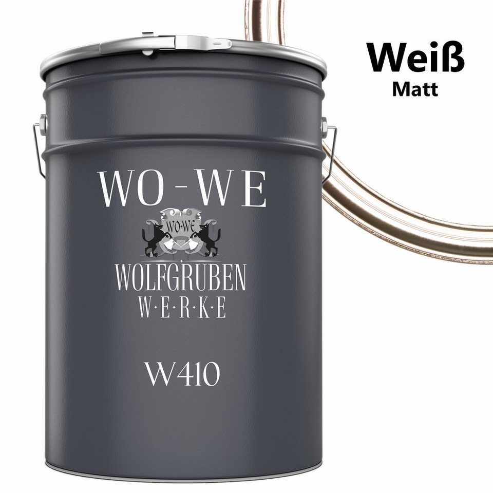 WO-WE Treppen- und Parkettlack Dielenlack Holzlack Holzboden lack W410, 1-20L, Matt / Seidenglänzend, Wasserbasis von WO-WE