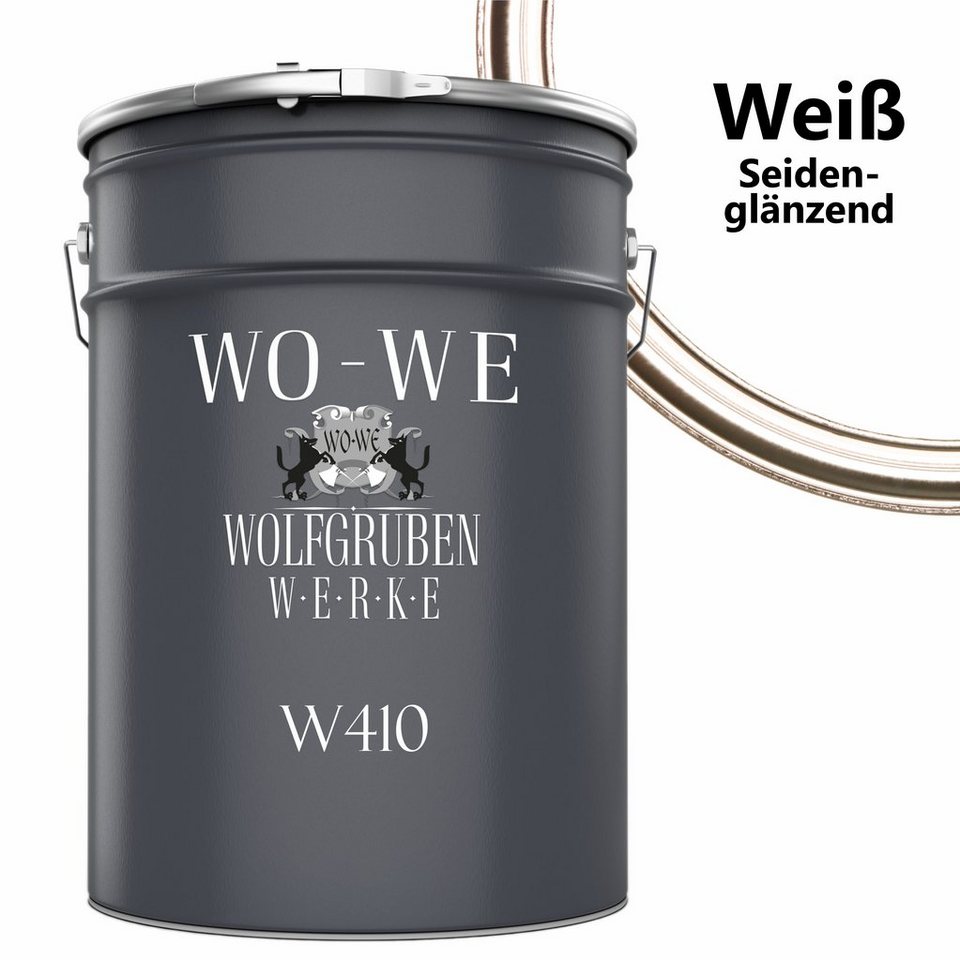 WO-WE Treppen- und Parkettlack Dielenlack Holzlack Holzboden lack W410, 1-20L, Matt / Seidenglänzend, Wasserbasis von WO-WE