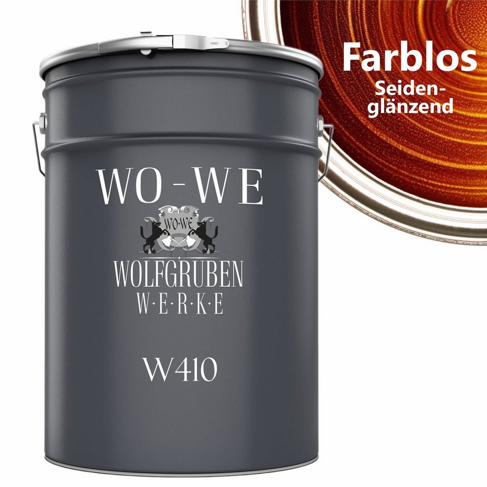 WO-WE Treppen- und Parkettlack Dielenlack Holzlack Holzboden lack W410, 1-20L, Matt / Seidenglänzend, Wasserbasis von WO-WE