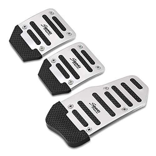 WOAFEY Auto Manuelle Pedale Set für Alfa Romeo 147 156 159 166 Mito, Edelstahl Getriebepedale Fußpedale Ersatz,Silver von WOAFEY