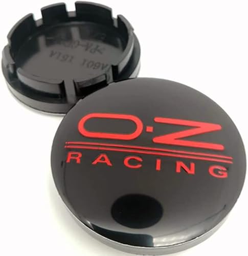 WOAFEY Nabendeckel 4 STÜCKE 56mm für OZ Racing Car Rad Center Hub Cap Auto Styling Felgen Abdeckung Badge Emblem Aufkleber Radnabenkappen,E-56MM von WOAFEY