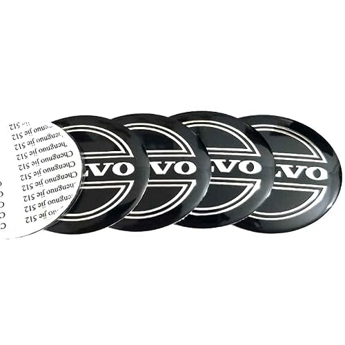 WOAFEY Nabendeckel 4 STÜCKE 56mm für Volvo C30 C40 V40 S60 S90 C70 XC40 XC60 XC90 V90 V50 V60 V70 Car Rad Center Hub Cap Auto Styling Felgen Abdeckung Badge Emblem Aufkleber Radnabenkappen,B von WOAFEY