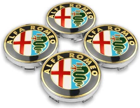 WOAFEY Nabendeckel 4 STÜCKE 60mm für Alfa Romeo 159 156 Giulietta Mito Giulia Spider Brera Car Rad Center Hub Cap Auto Styling Felgen Abdeckung Badge Emblem Aufkleber Radnabenkappen,C von WOAFEY