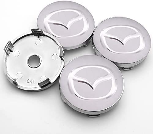 WOAFEY Nabendeckel 4 STÜCKE 60mm für Mazda- 2 3 6 MX-5 MX-30 CX-3 CX-8 CX-9 Car Rad Center Hub Cap Auto Styling Felgen Abdeckung Badge Emblem Aufkleber Radnabenkappen,B von WOAFEY