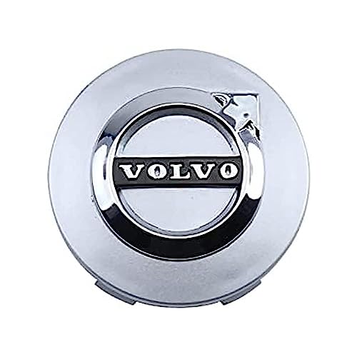 WOAFEY Nabendeckel 4 STÜCKE 65mm für Volvo V40 C40 S40 S60 C30 V60 S90 V90 V70 C70 Car Rad Center Hub Cap Auto Styling Felgen Abdeckung Badge Emblem Aufkleber Radnabenkappen,Silver von WOAFEY