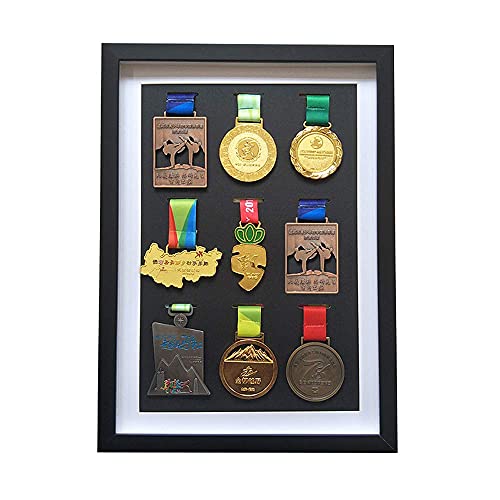 WOAIAI Medaillenrahmen, Massivholz, Bilderrahmen zum Ausstellen von Medaillen, Medaillenrahmen, 3D-Box, Ausstellungsrahmen, Aufbewahrungsbox von WOAIAI