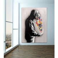 Banksy Canvas, Banksy, Leinwanddruck, Wandkunst, Modern, Bilddruck, Graffit, Bild, Druck, Foto, Patch Work, Leinwand, Art, Uk von WOANUK