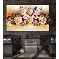 Blumen Leinwand Bild Druck Komposition Von Rosen Auf Photo Shop Rahmen Wandkunst, Blume, Abstrakt, Rose von WOANUK