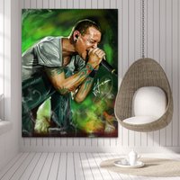 Chester Bennington, Linkin Park Singer, Chester, Leinwanddruck, Leinwand, Benington, Druck, Bild von WOANUK