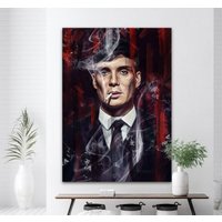 Druck Cillian Murphy, Peaky Blinders Art, Leinwanddruck, Tv-Serie, Blinders, Bilddruck, Leinwand, Print, Wandkunst, Uk von WOANUK