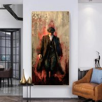 Gerahmte Leinwand, Leinwandkunst, Leinwanddruck, Peaky Blinders, Cillian Murphy, Ölfarbe, Druck Wandkunst, Druck, Tv, Rahmen von WOANUK